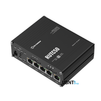 RUTC50 is a robust industrial 5G router equipped with 5x Gigabit Ethernet ports, WiFi-6, Dual-SIM, GPS, a powerful CPU and RutOS software for advanced