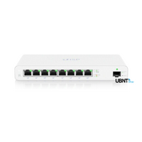  UISP Router, 8-Port GbE Ports w/ 27V Passive PoE, For MicroPoP Applications, 110W PoE Budget, Fanless