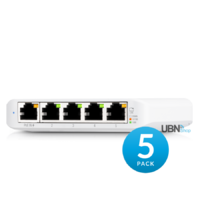 USW Flex Mini 5-Port Managed Gigabit PoE Switch 5 Pack. (No Power Supply)