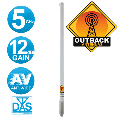 Omni Antenna 360° 12dBi 5GHz Anti-Vibration (AV) with N-Type Female Connector