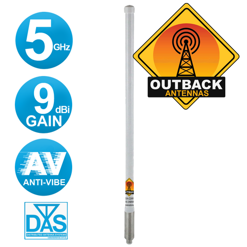 Omni Antenna 360° 9dBi 5GHz Anti-Vibration (AV) with N-Type Female Connector