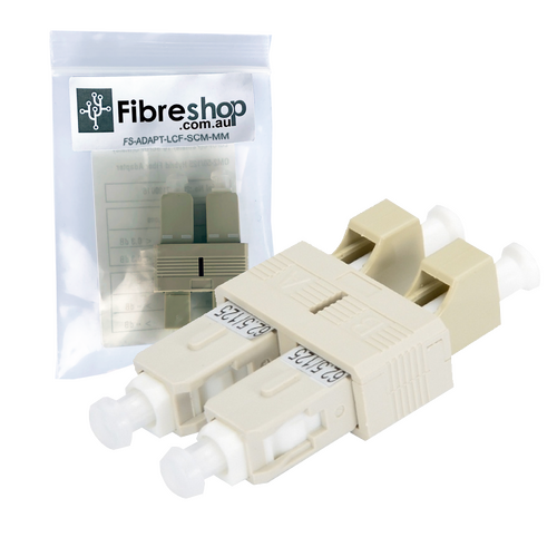 LC/UPC Female to SC/UPC Male Duplex OM1/OM2 Multimode Plastic Fibre Optic Adapter/Coupler without Flange