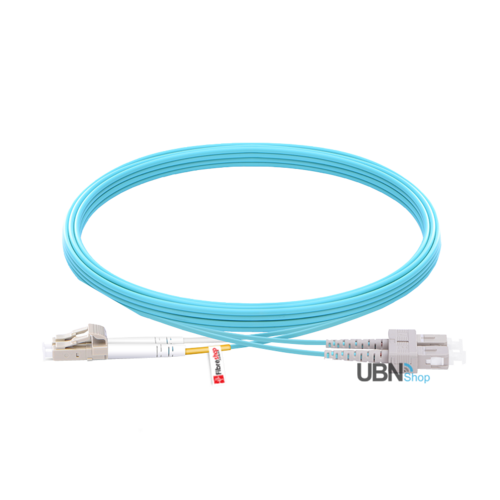 Fibre Optic Patch Lead LC UPC to SC UPC Duplex OM3 Multimode LSZH 3M